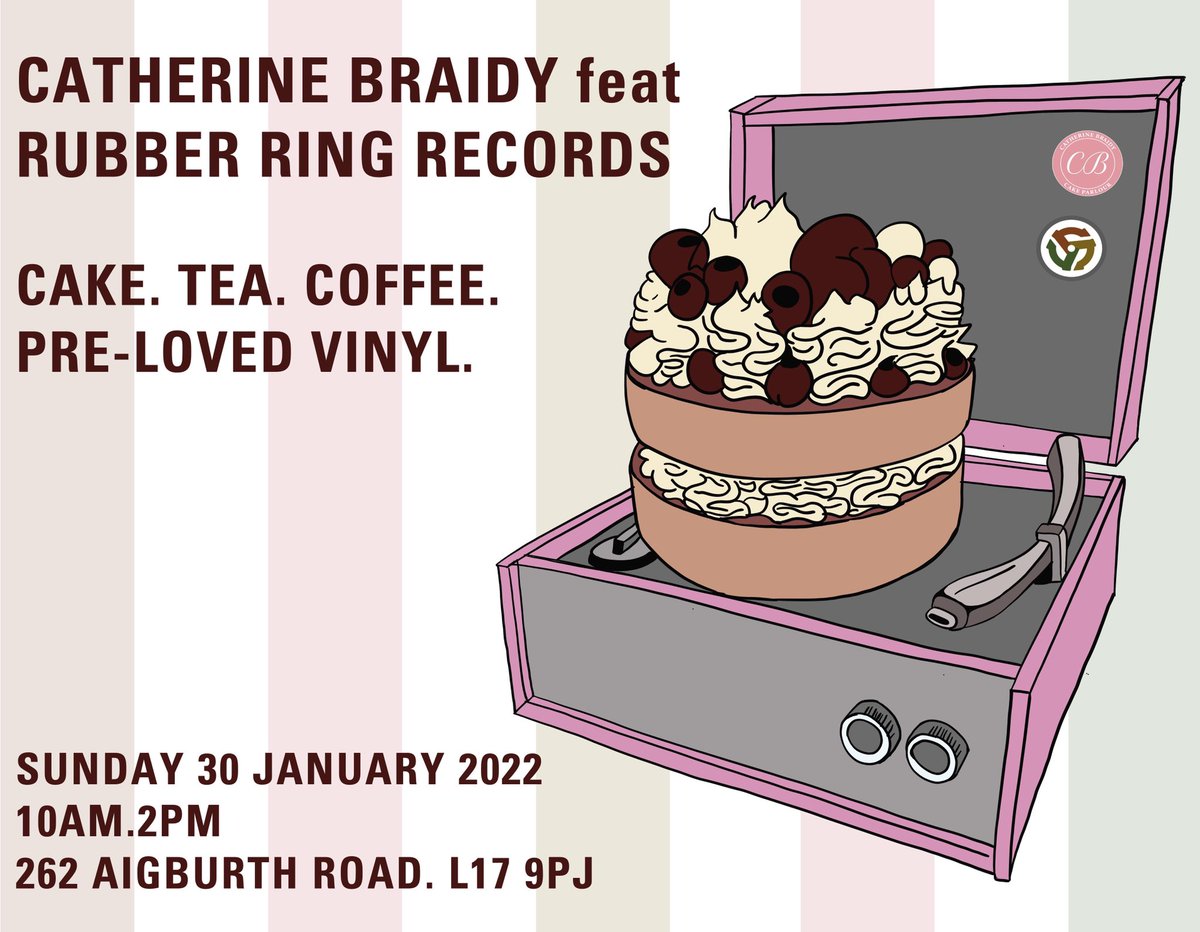 RubberRingRec's tweet photo. From Sunday 30 January, in conjunction with Catherine Braidy, we will be serving Coffee, Tea, Cake, Pre-Loved Vinyl and #TheSongsThatSavedYourLife from 10-2 on the last Sunday of EVERY month. Provisional dates:
30 Jan
26 Feb
26 Mar
24 Apr
29 May
26 Jun
Can’t wait to see you there https://t.co/YSKGU1PvHN