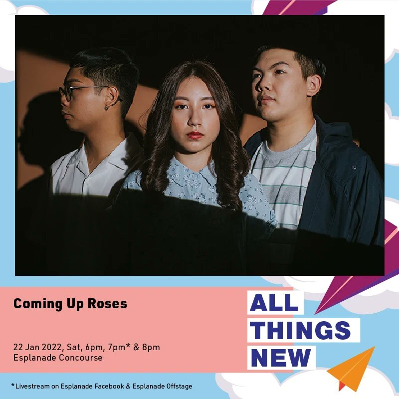 We'll be playing our first live acoustic show at <a href="/esplanade_sg/">Esplanade Singapore</a> next Saturday 22/01 with sets at 6pm, 7pm and 8pm.

See you there! ✨