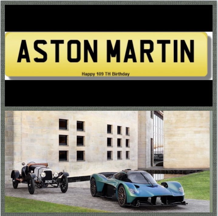 IndividualPlate's tweet image. Happy 1️⃣0️⃣9️⃣ TH Birthday @astonmartin From @IndividualPlate