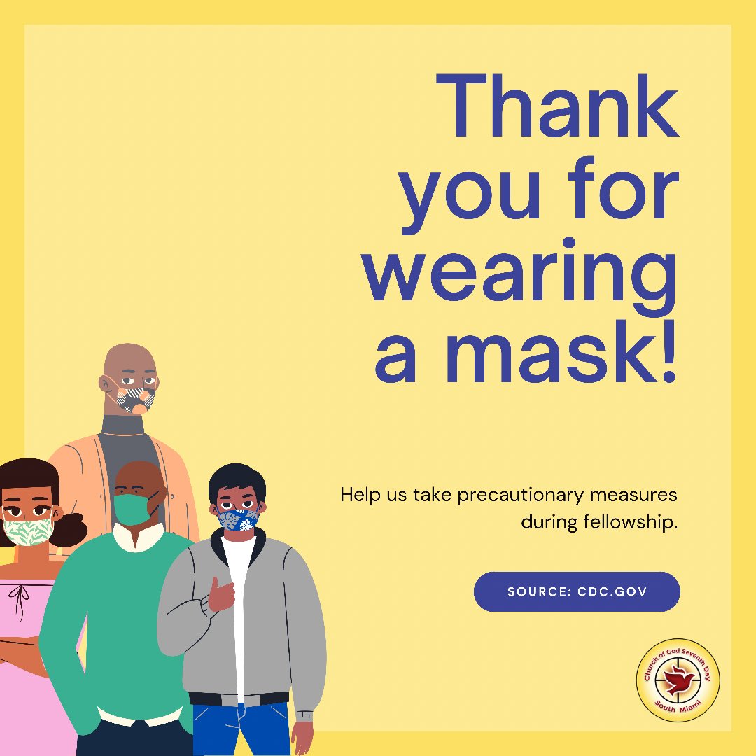 cog7southmiami's tweet photo. Masks should be worn:
✅ while approaching the fellowship area
✅ inside the facility
✅ when greeting brethren 

𝙈𝙖𝙨𝙠𝙨 𝙢𝙖𝙮 𝙗𝙚 𝙧𝙚𝙢𝙤𝙫𝙚𝙙 𝙬𝙝𝙚𝙣 𝙤𝙣𝙚 𝙞𝙨 𝙨𝙚𝙖𝙩𝙚𝙙 𝙬𝙞𝙩𝙝 𝙩𝙝𝙚𝙞𝙧 𝙛𝙖𝙢𝙞𝙡𝙮 𝙛𝙤𝙧 𝙨𝙚𝙧𝙫𝙞𝙘𝙚.

#GatherSafely #HappySabbath #COVID19 https://t.co/JG735hy6SZ