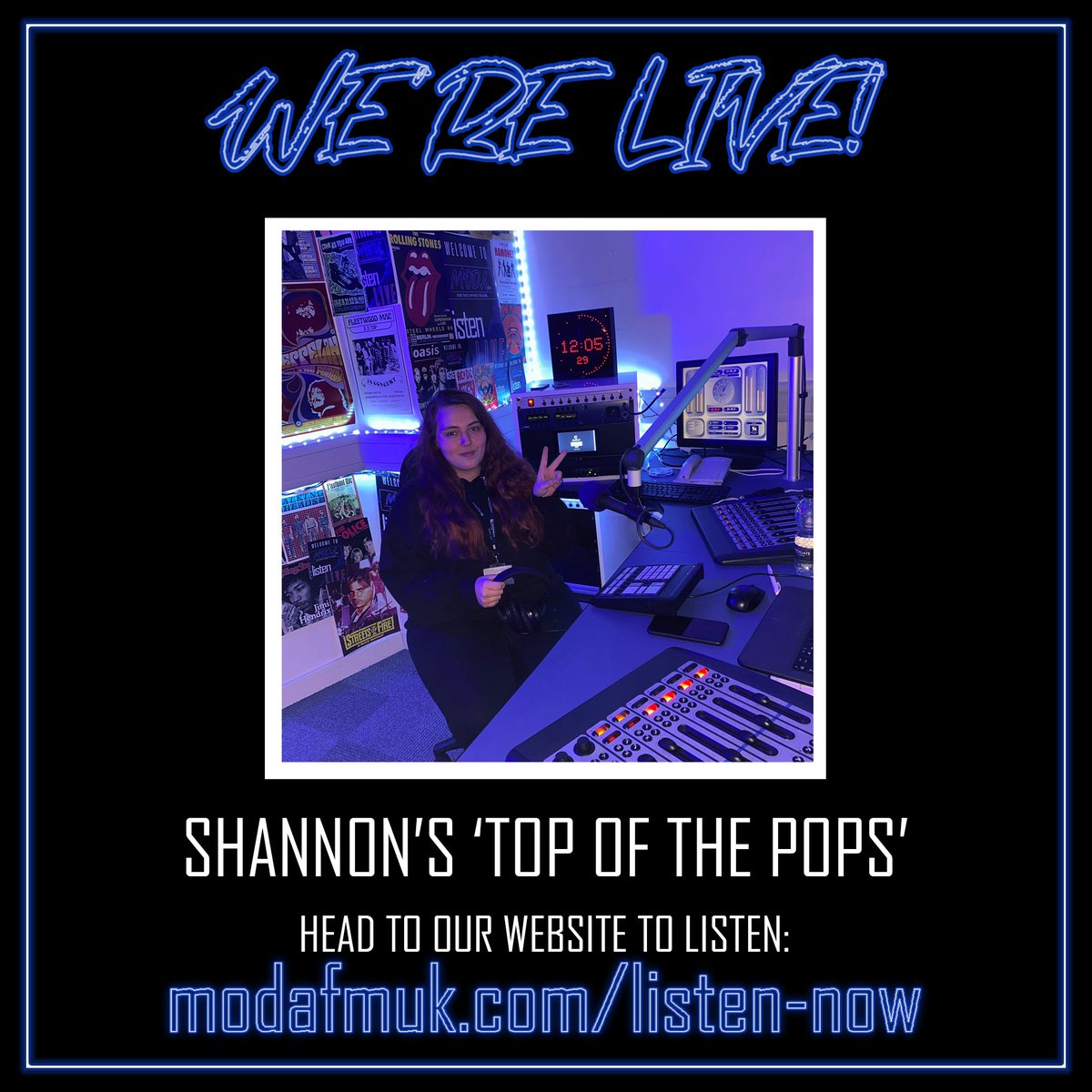 Shannon is live now with 'Top of the Pops'! You can listen at modafmuk.com/listen-now  😊#modafm #modafmuk #birminghammusic #birminghamradio #radio #music #fashion #culture #birmingham
