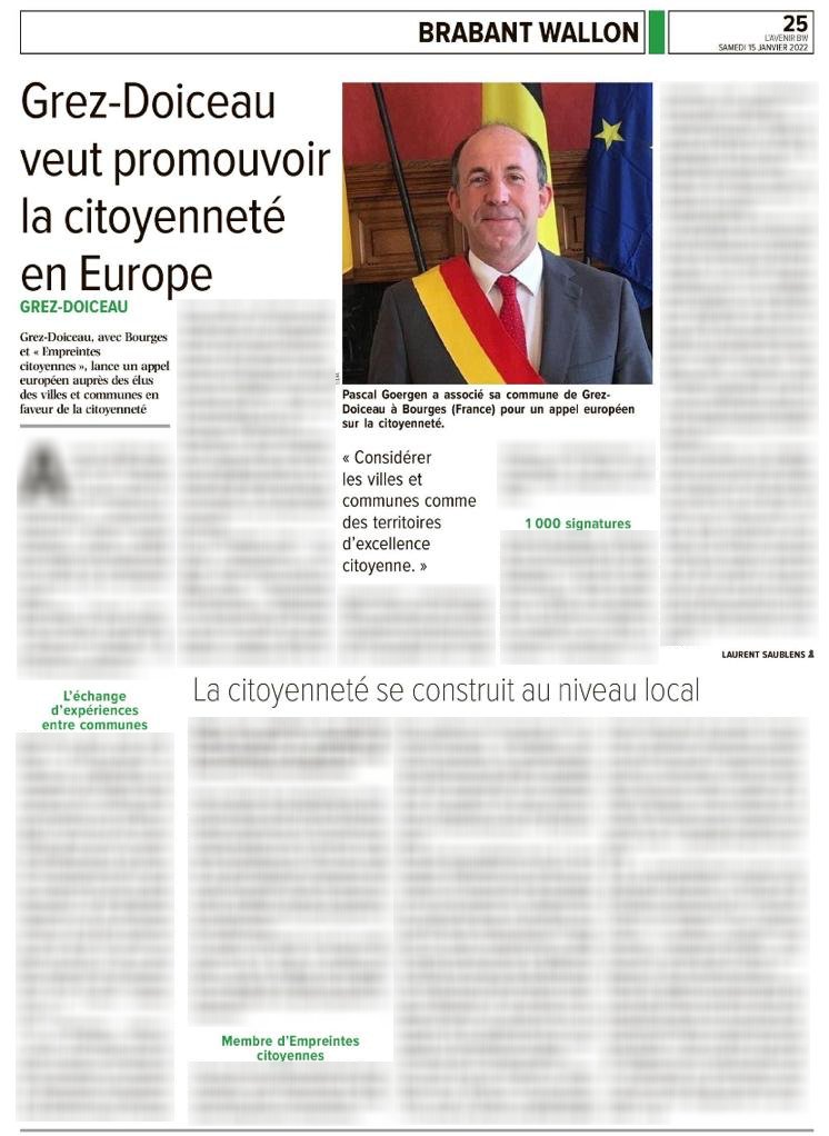 defi_wallonie's tweet photo. Pleine page pour @Pascal_Goergen dans l'édition du #Brabantwallon de @lavenir_net. Il y explique, notamment l'appel de #GrezDoiceau pour “Une #Europe des villes et communes citoyennes” #Citoyenneté #ParticipationCitoyenne
https://t.co/wXIQOJpRE0 https://t.co/3bnJtZPwfT