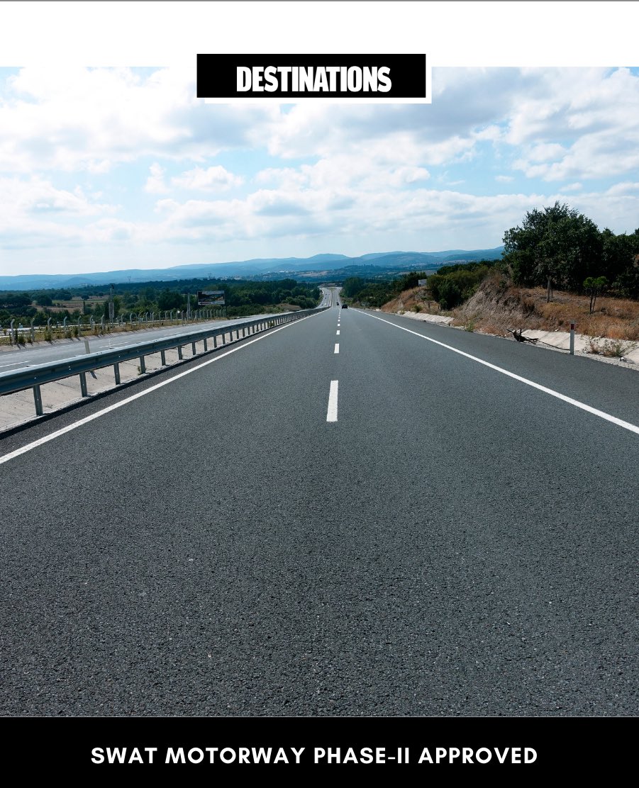 DestinationsPk's tweet photo. The Khyber-Pakhtunkhwa (K-P) government has approved Draft Concession Agreement (DCA) for the construction of its flagship project #SwatMotorway Phase-II under Public Private Partnership Model. 
#Travel #DestinationspkDaily https://t.co/npVBhBVjeL