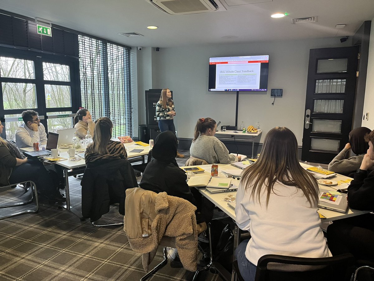 TOANDeputy's tweet photo. After a lovely lunch Miss Barlow is leading a reflection session using @IRIS_Connect and #wholeclassfeedback to explore #questioning @OldhamAcademy https://t.co/xEbuQDRpQ2