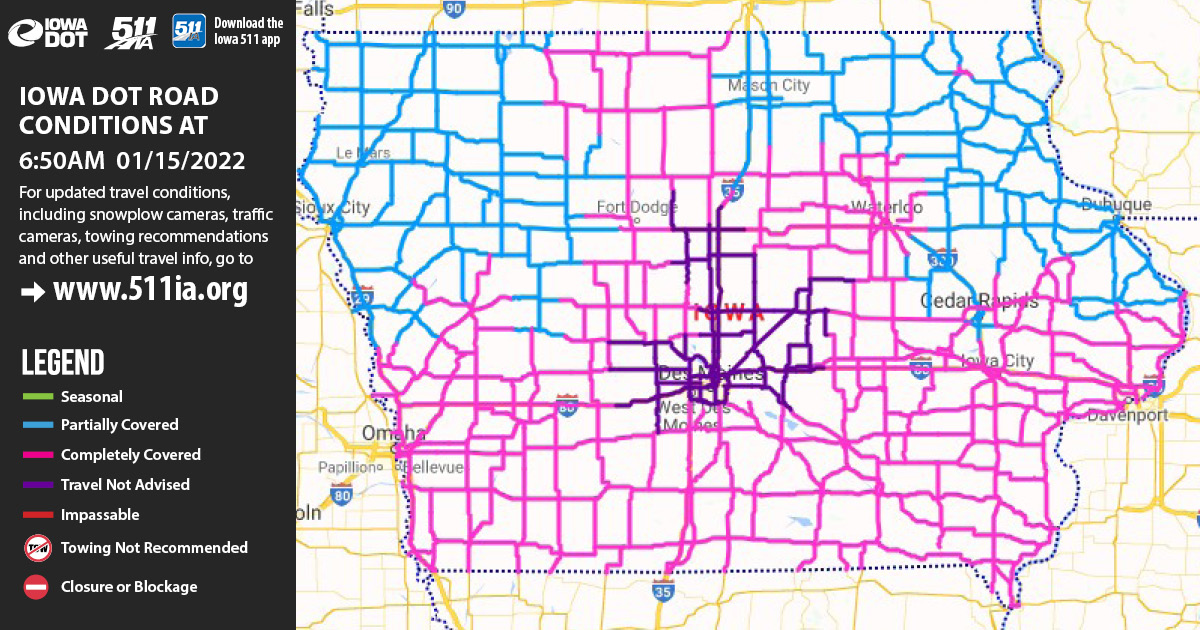 Iowa Dot Traffic Maps Iowa Dot On Twitter: "(1-15 7 Am) Our Crews Have Out Throughout This Storm,  But Travel Is Not Recommended Over Much Of Central Iowa This Morning. We  Continue To Battle The Snow