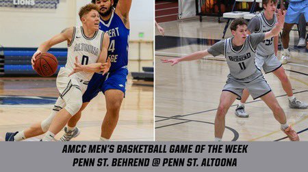 AMCC MEN'S BASKETBALL GAME OF THE WEEK: PENN ST. BEHREND @ PENN ST. ALTOONA amccsports.org/sports/mbkb/20…