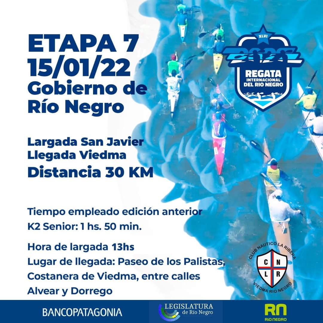 ➡️ Hoy 7ma Etapa 

Regata del Rio Negro 2022