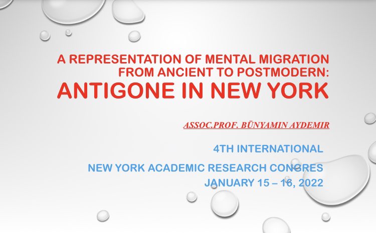 bunyaminaydemir's tweet photo. J.Glowacki’nin #antigoneNewYorkta adlı oyununu merkeze alarak Antigone’yi pre-modern (antik) ve postmodern paradigmalar eşliğinde konuştuk.  Katılım yüksekti. Emeği geçenler sağ olsunlar.
#InternationalNewYorkCongress  #antigone #sofokles #glowacki https://t.co/sZ13sVAEVy