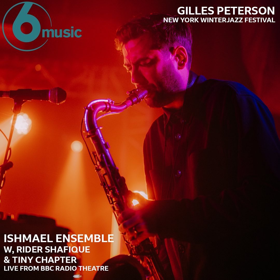 Ishmael Ensemble (@ishmaelensemble) on Twitter photo Tune into <a href="/gillespeterson/">Gilles Peterson</a> on 6 music today to hear our performance for <a href="/NYCWJF/">NYC Winter Jazzfest</a> in full.
We were gutted not to be joined by our singer & pianist @holysseusfly. However, at the drop of a hat, the amazing <a href="/RiderShafique/">RiderShafique</a> & Tiny Chapter were there to step in!
Enjoy ❤️🧡 Tune into <a href="/gillespeterson/">Gilles Peterson</a> on 6 music today to hear our performance for <a href="/NYCWJF/">NYC Winter Jazzfest</a> in full.
We were gutted not to be joined by our singer & pianist @holysseusfly. However, at the drop of a hat, the amazing <a href="/RiderShafique/">RiderShafique</a> & Tiny Chapter were there to step in!
Enjoy ❤️🧡