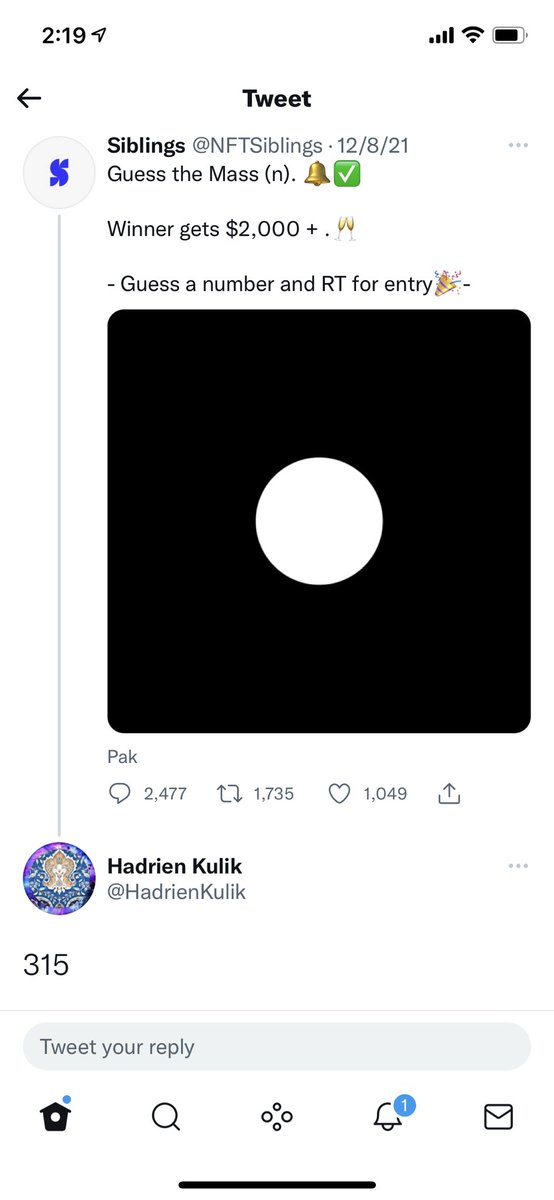 HadrienKulik's tweet photo. @NFTSiblings Right answer but too late ! 🕰 hadrienk.eth https://t.co/GITtPsejRB