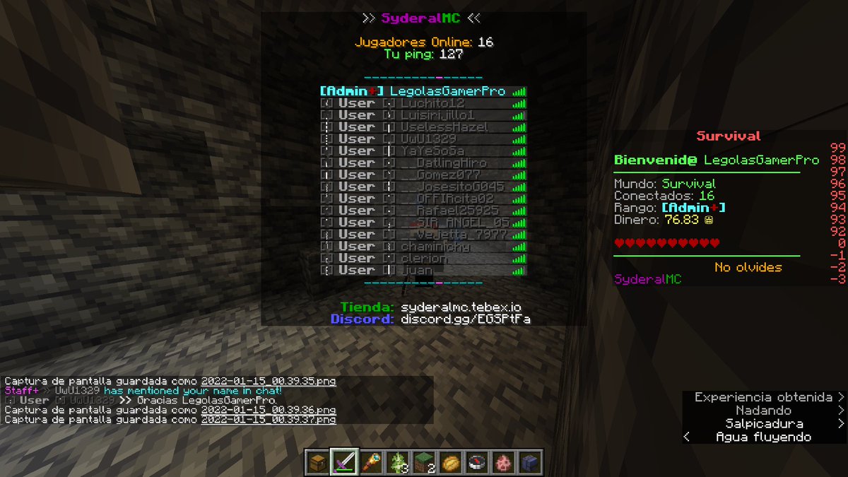 SyderalMC's tweet photo. Ayer llegamos a 16 jugadores simultáneos! Gracias por el apoyo! 😃

IP Java: https://t.co/YPKtjFoZWA
IP Bedrock: 199.127.60.179  Puerto: 8143
Discord: https://t.co/Mf06htoGW6

#Minecraft #Servidores #games #SyderalMC https://t.co/Y1sChDnc9F