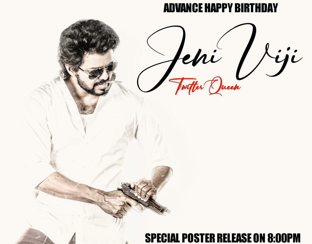 sakthivijay0722's tweet photo. Advance birthday wishes chlme @Jeni_Viji
Design @vftsalem
#5hrstogo 😍❤💙 https://t.co/mEfy2K6hvC