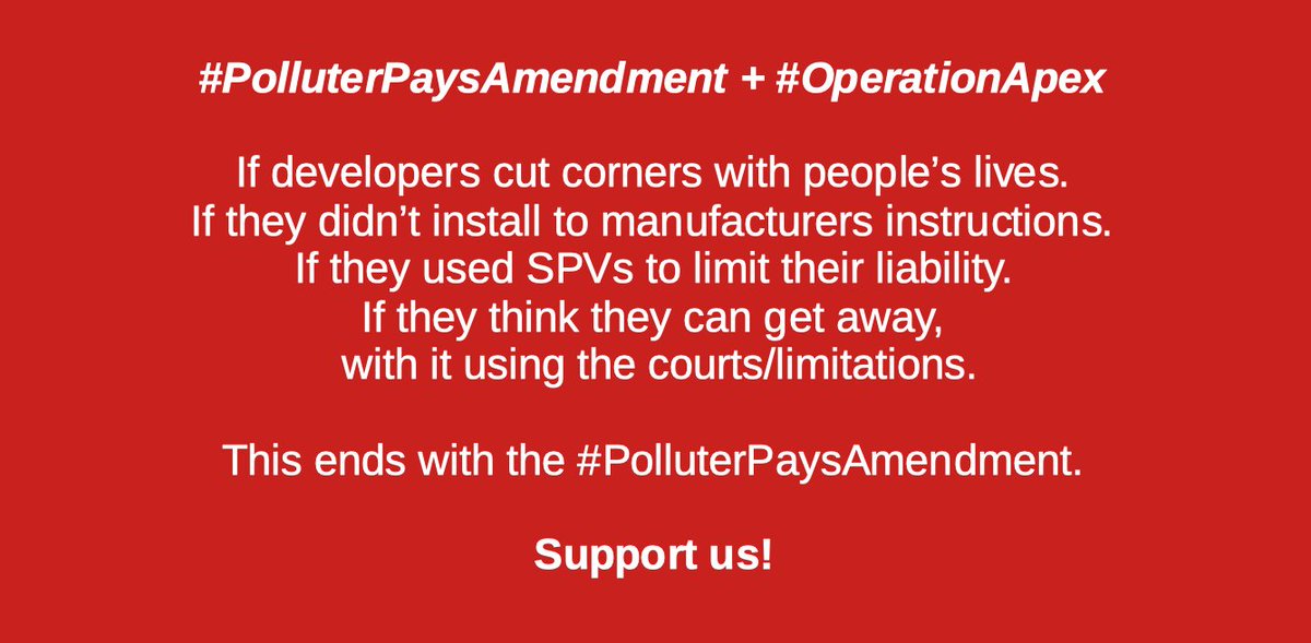 (POLLUTER PAYS + APEX) Write to your MP, Lord Greenhalgh and Michael Gove in support of the #PolluterPaysAmendment.

Full leaseholder protection made possible by making the #PolluterPay in full.

<a href="/CompCommunities/">Compassionate Communities</a> <a href="/ECONdailycharts/">The Economist Data Team</a> <a href="/SantanderAM_UK/">Santander Asset Management UK</a> <a href="/GoldmanSachs/">Goldman Sachs</a> <a href="/JPMorganAM/">J.P. Morgan Asset Management</a> <a href="/gtomlin/">Graham Tomlin</a>