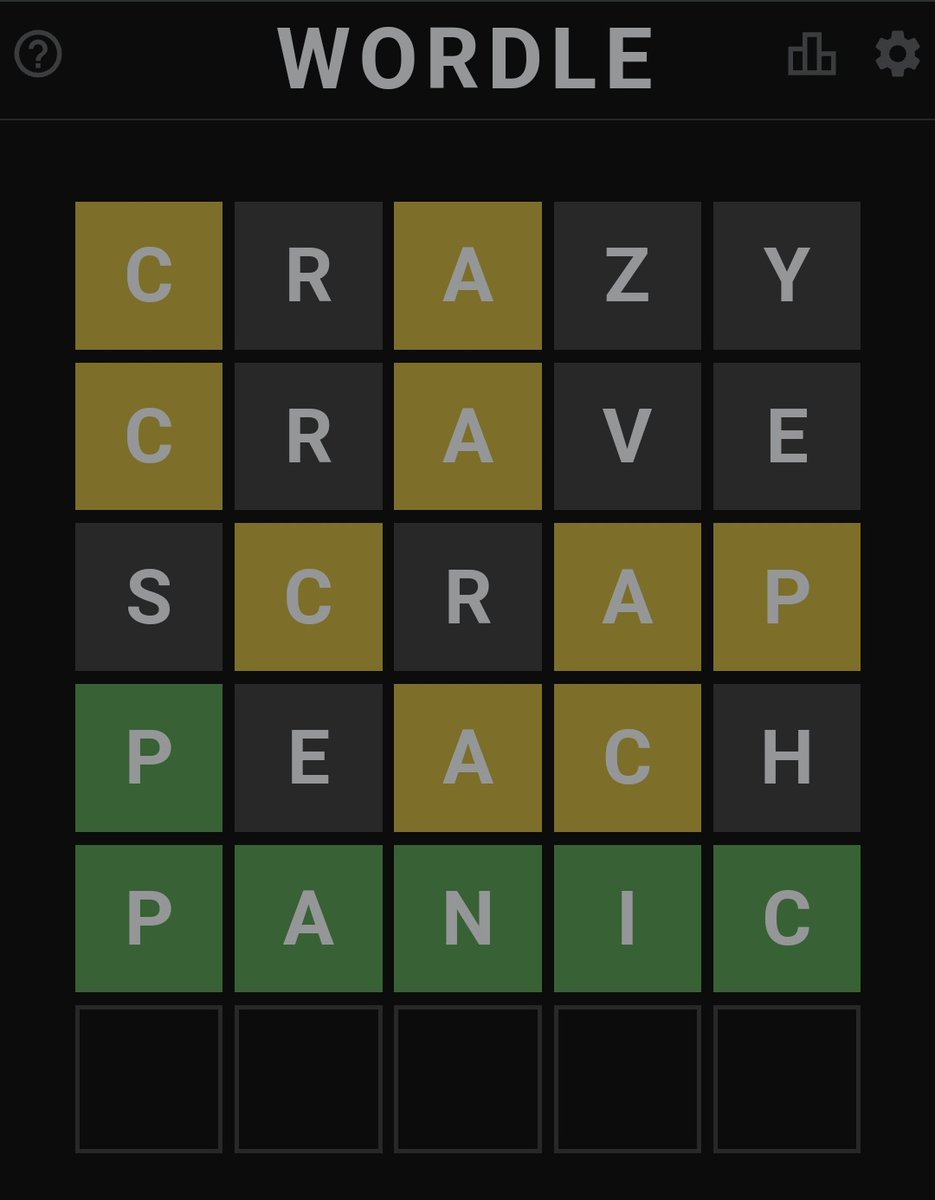 Parakh_Dua's tweet photo. First ever #Wordle! Should stop panicking now!! https://t.co/QEFqBDypE7