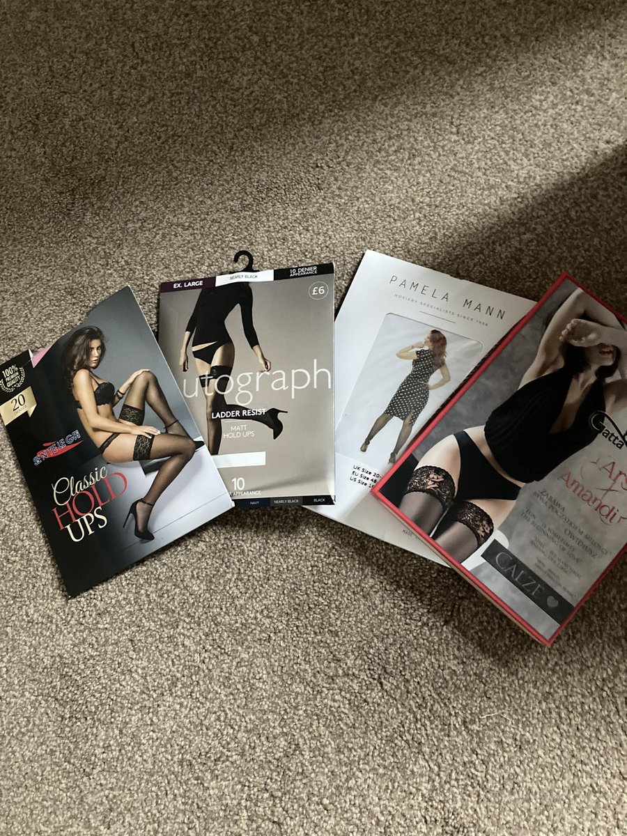 Help !!! Which pair of heels and stockings should I tease you with tonight ! #heels #stockings #milf #holdups