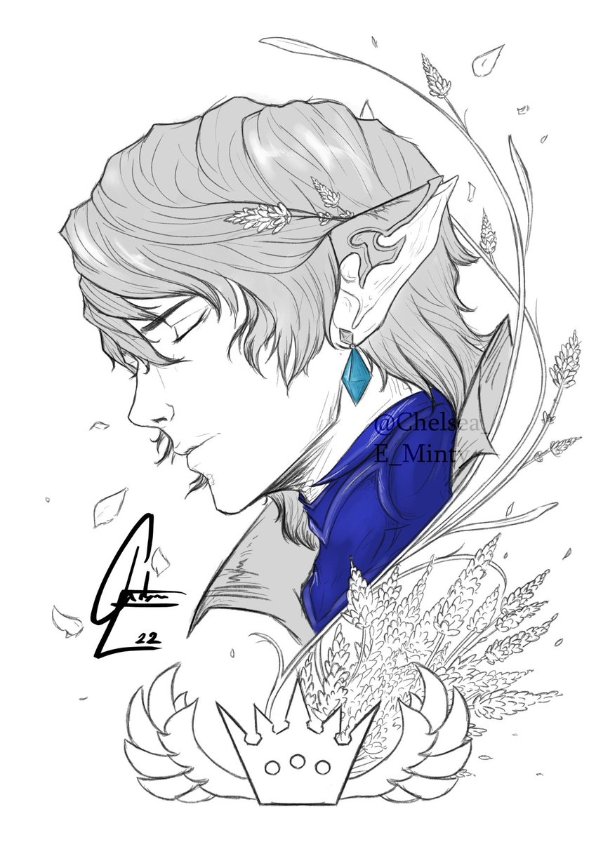 I fell in love with him from the moment I saw him... So it was just a matter of time before I sketched Ser #Aymeric from #FinalFantasyXIV. Sketching is so therapeutic for me UuU (and so is he). 💙 #digitalart #FANART #CLIPSTUDIOPAINT