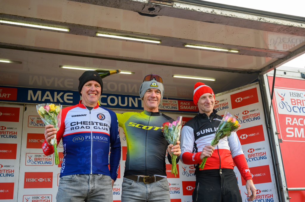 This mornings Men's podiums at Round 6 of CX National Trophy, Skipton 🏆:

40-49
1) Lewis Craven
2) Rob Jebb
3) Paul Lloyd

50-59
1) Nick Craig
2) Nick Whitley
3) Steve Henshall

60+
1) Robin Delve
2) Pete Harris
3) John Galway
#NatCXTrophy  🏅