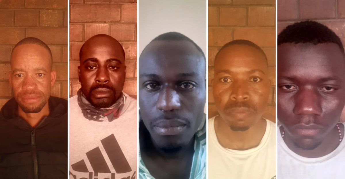 News24's tweet image. Two of six fugitives were rearrested on Friday night after the police van they were travelling in was ambushed by three men with assault rifles in Vosloorus on Friday morning. | @Lisaleesolomon1 

ow.ly/4oQ750Hviu0