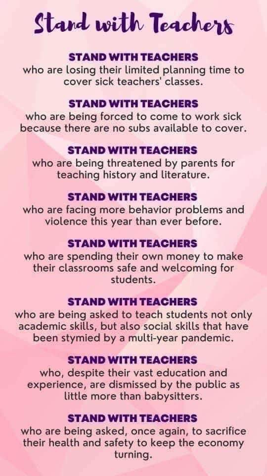 Stand with teachers.