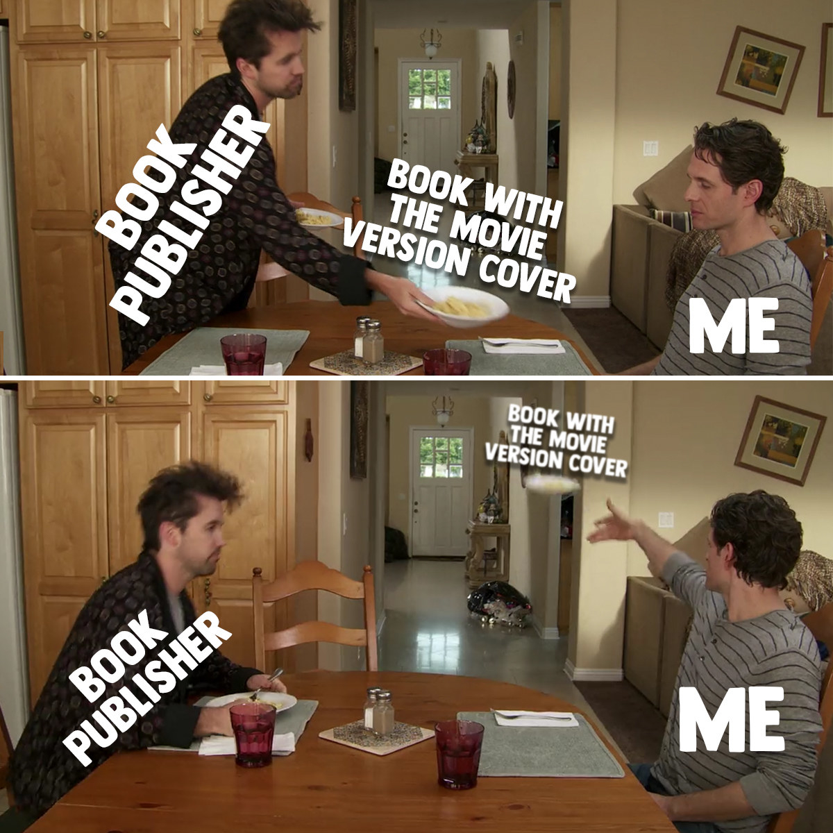 BookstrOfficial's tweet photo. Movie Version Covers and fake stickers that say "coming soon" are some of my biggest book peeves.  What are some of your book peeves?
#bookmeme #bookish #booklover #bookloverproblem
(PC: Ruin My Week) https://t.co/dQLdX50RXc