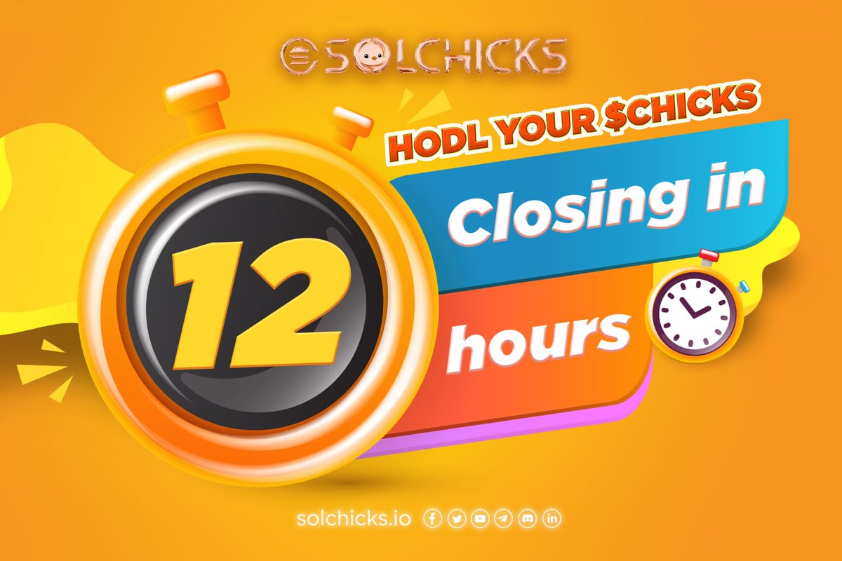 #HODL YOUR $CHICKS CAMPAIGN is on fire!🔥

40M $CHICKS #tokens have already been locked in the first 36h🐥

Deposit yours here ➡️hodl.solchicks.io

⚠️We remind everyone that deposits close on Jan 16th 2am UTC

#staking #p2e #PlayToEarn
#crypto #GameFi #investing