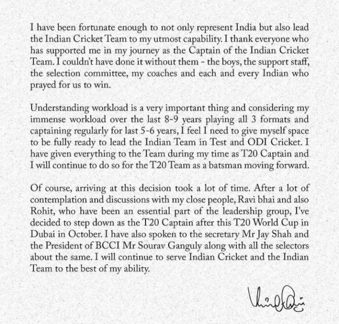 vivekcs013's tweet photo. Virat Kohli rightly mentioned,"fully ready to lead the Indian team in Test and ODI cricket". But the politics of bcci made him to step down as test captain too. 💔
#ShameOnBCCI
#ShameOnGanguly https://t.co/IJ1AAwjrHf