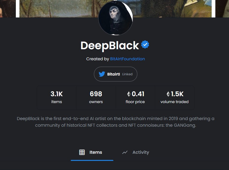 GTNFT's tweet photo. WTF #DeepBlack @DeepBlackAI LETS GOOO!!!
Anon if you think you are late to the party, you are FAR from late - this is the first end-to-end #AI generated art on the blockchain - don't miss out. Next stop 10 eth!!
#GAN #ganart #gannft #nft https://t.co/G6GK0CxhHX