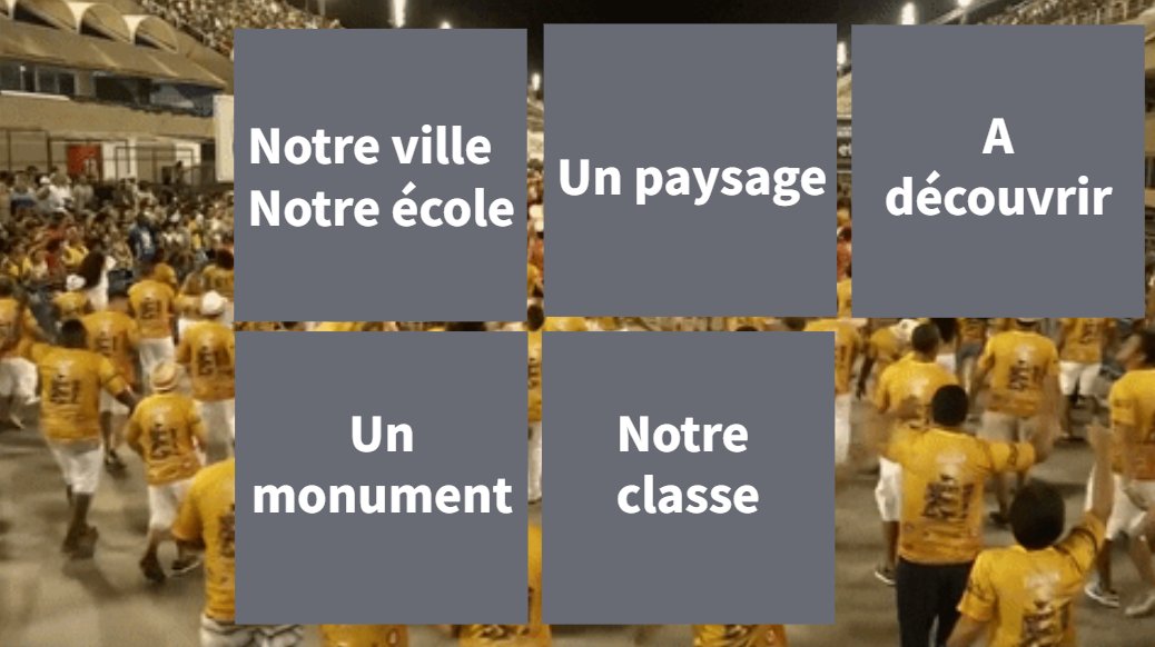 🇧🇷 PHASEO DO COURTOISIE🇧🇷
Présentation pour notre classe partenaire pour découvrir  notre classe, notre ville, notre école.
view.genial.ly/618798983ec245…
