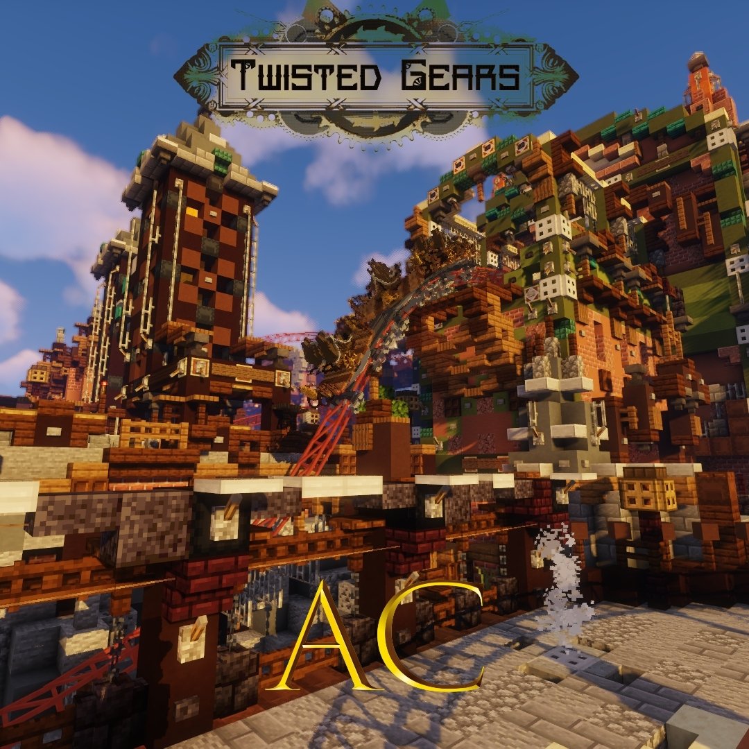 ArulonaCraft's tweet photo. Our new spinning coaster: Twisted Gears has opened! ⚙
-----
#arulonacraft #steampunk #Twistedgears #fly #rookburgh #phantasialand #minecraft #gaming #themeparks #themepark #rollercoaster #minecraftbuilds #europapark #disney https://t.co/N2GUVCkiI8