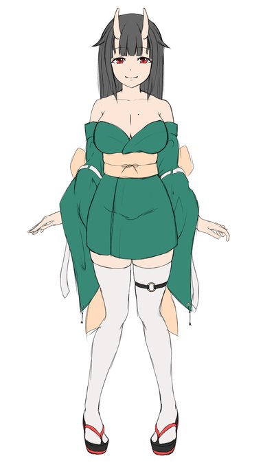 鬼っ娘が描きたかったのです。
せっかくなので清書してLive2Dの練習がてら動かしてみます 