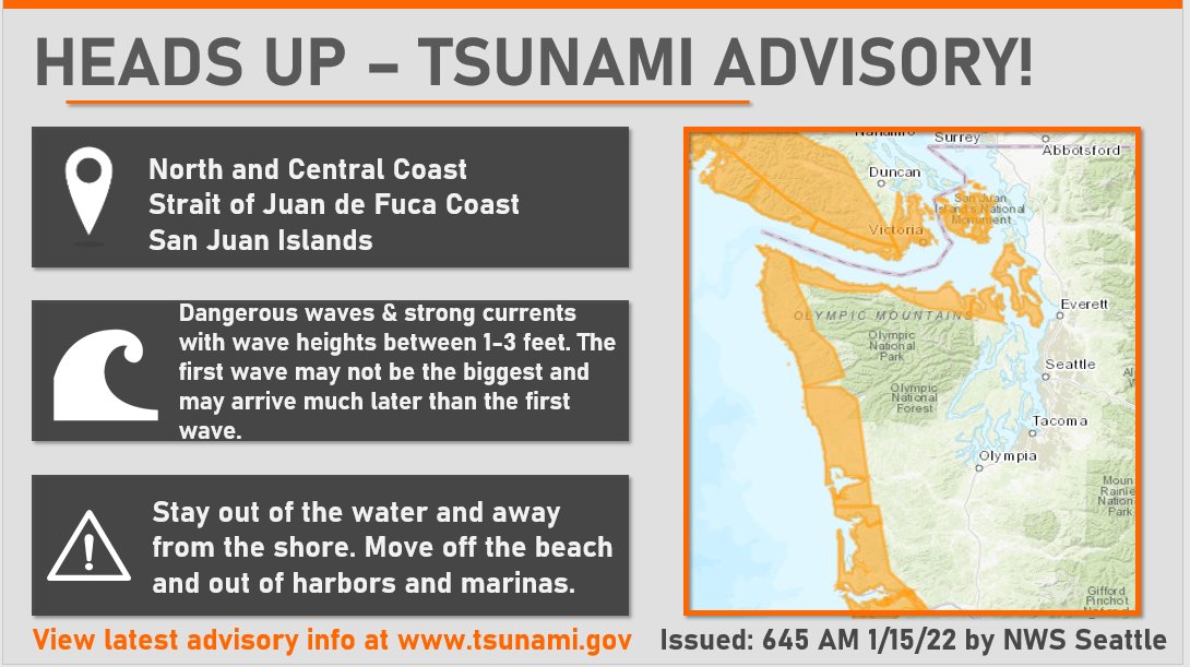 7 AM | Tsunami Advisory remains in effect. Stay out of the water and away from the shore in these areas. Follow us and tsunami.gov for updates. #wawx