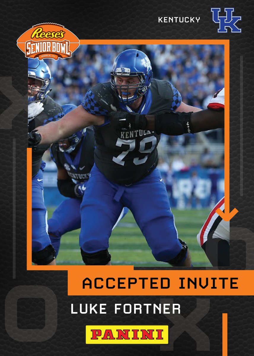 Reese's Senior Bowl (@seniorbowl) on Twitter photo OFFICIAL! Luke Fortner <a href="/lukefortner79/">Luke Fortner</a> from <a href="/UKFootball/">Kentucky Football</a> is heading to the 2022 @Reeses Senior Bowl!!! 🔵🔵🔵#BBN #TheDraftStartsInMOBILE™️
@JimNagy_SB <a href="/PaniniAmerica/">Panini America</a> #RatedRookie OFFICIAL! Luke Fortner <a href="/lukefortner79/">Luke Fortner</a> from <a href="/UKFootball/">Kentucky Football</a> is heading to the 2022 @Reeses Senior Bowl!!! 🔵🔵🔵#BBN #TheDraftStartsInMOBILE™️
@JimNagy_SB <a href="/PaniniAmerica/">Panini America</a> #RatedRookie