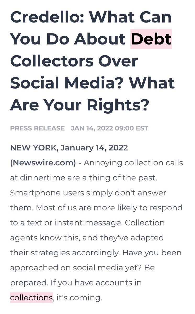 credconversion's tweet photo. Credello: What Can You Do About Debt Collectors Over Social Media? What Are Your Rights? https://t.co/YfylgPyMdm https://t.co/RwAFVAoIUJ