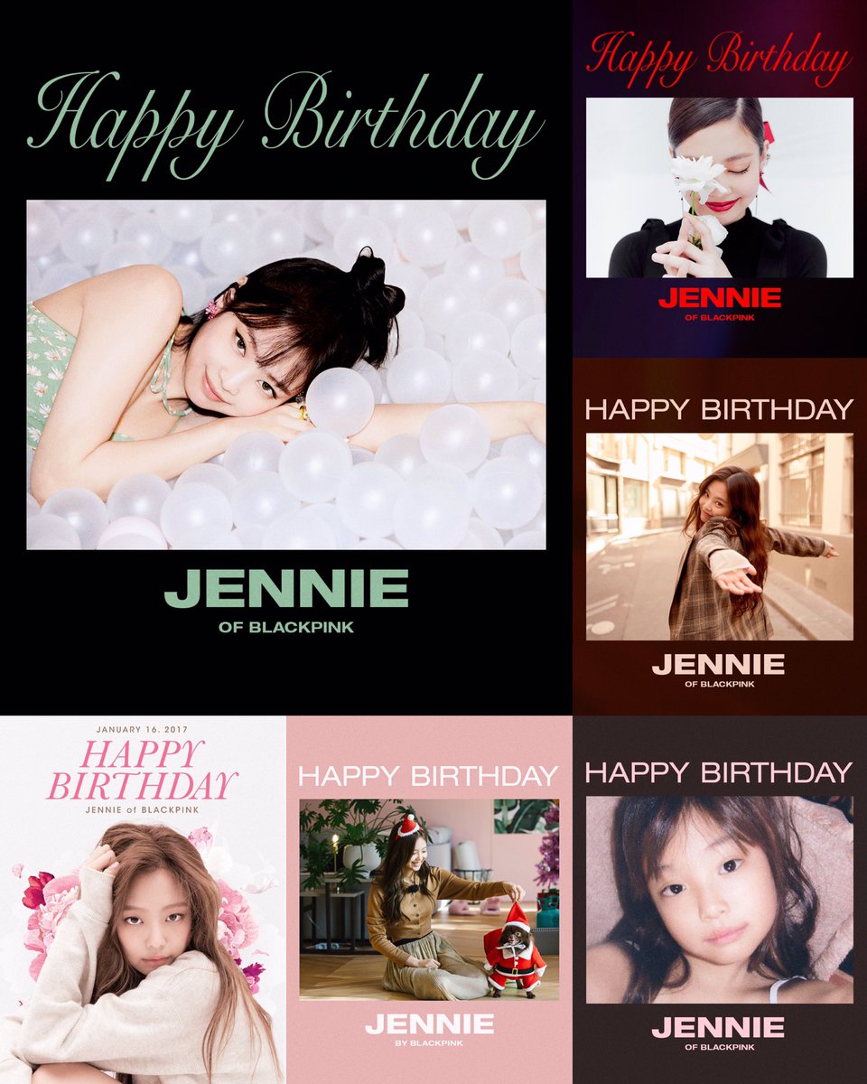 jencensored's tweet photo. jennie kim’s birthday posters throughout the years https://t.co/tGbnuj38fO