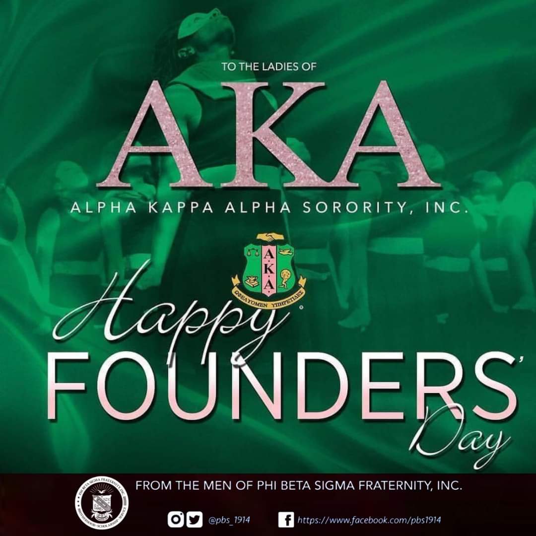 Rettidig forsendelse Afbrydelse Williamson CO.TN PBS on X: "Happy Founders' Day to the ladies of Alpha  Kappa Alpha Sorority, Inc. from Phi Beta Sigma Fraternity, Inc.'s Pi Eta  Sigma Chapter. Ladies enjoy your day! #williamsoncountysigmas #