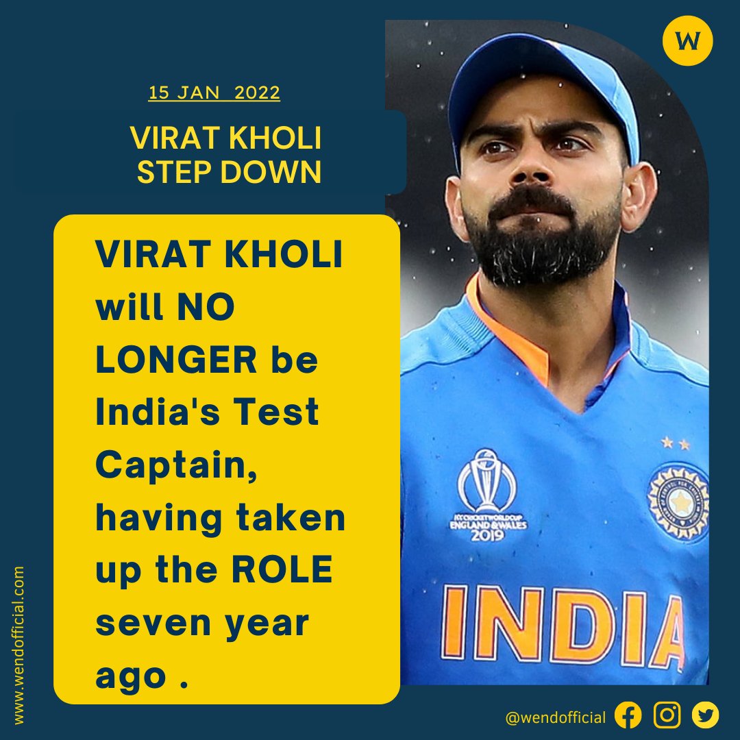 Virat Step Down 
#wendnews 
#wendofficial 
Visit: wendofficial.com