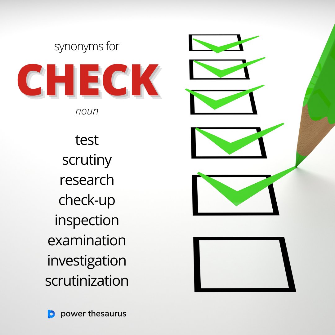 Synonyms of Check Synonym Words for Check