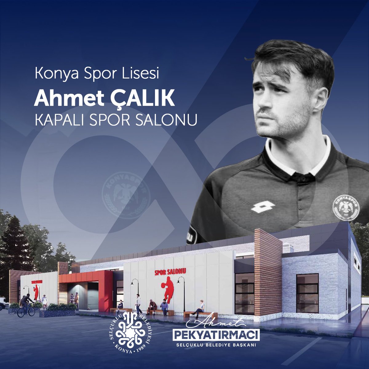 a_pekyatirmaci's tweet photo. Konya Spor Lisesi’ne yapacağımız Spor Salonunun ismini “Ahmet Çalık Kapalı Spor Salonu” olarak belirledik. 

Efendiliği ve karakteriyle örnek bir kardeşimiz olan Ahmet Çalık’ın ismini ve hatıralarını Selçuklumuzda yaşatacağız.

#AhmetÇalık https://t.co/q5iIxP0Qet