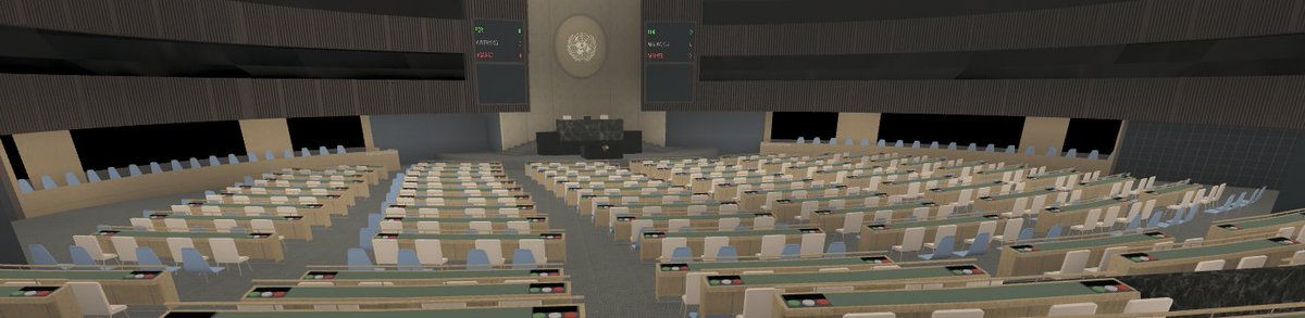The preparations are being set into place for the 3rd session of the General Assembly of the United Nations, today at 1300 hours EST, with screenings beginning 15 minutes prior to the event.