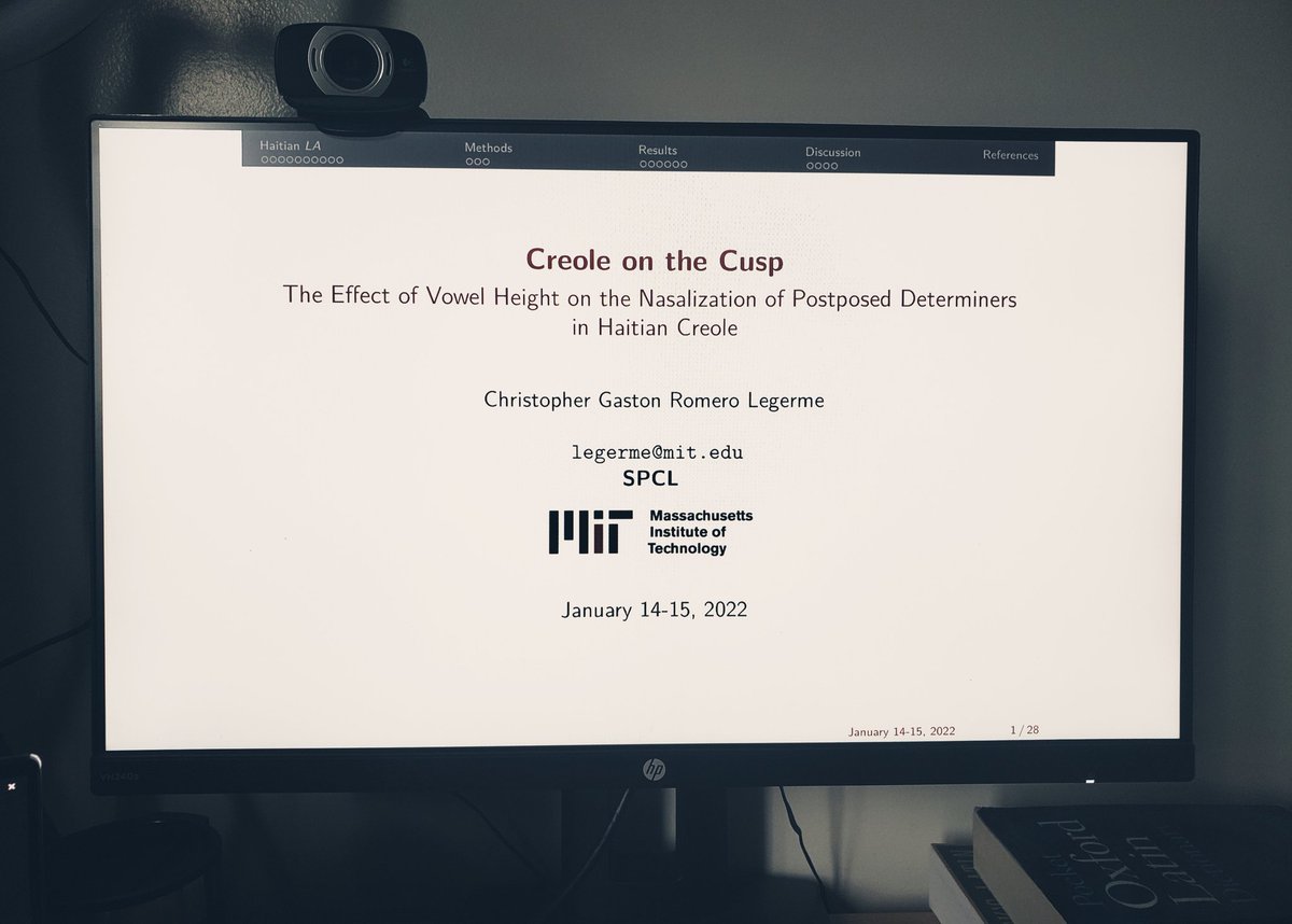 That's a wrap for the 2022 Society of Pidgin and Creole Linguistics (SPCL) virtual conference. Shoutout to my first-year PhD advisor <a href="/MichelDeGraff/">Michel DeGraff</a> for coming out to support your boy 💪🏿 
Now finished with this project and looking forward to what's next!