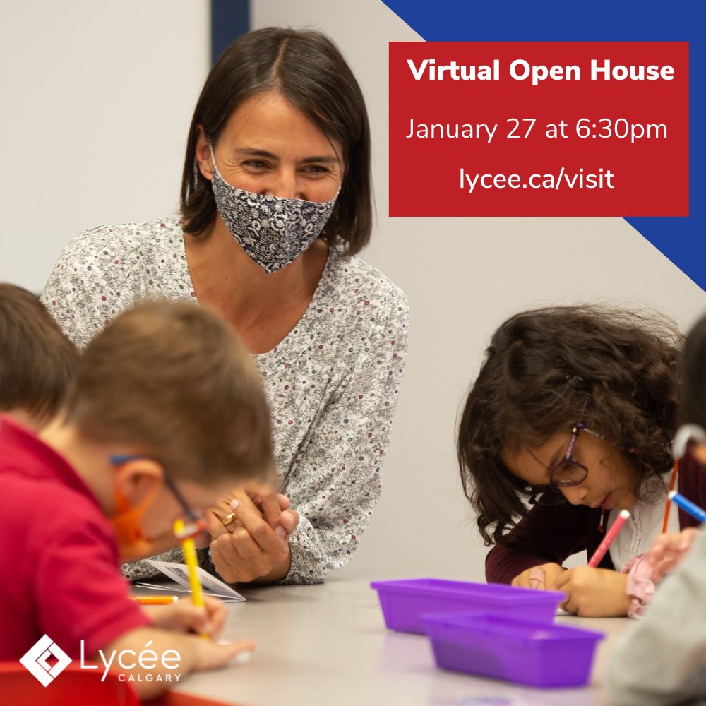 LyceeCalgary's tweet image. Wondering if your little one is ready for full-day French Preschool or Kindergarten? Attend our Jan 27 virtual Open House and discover the benefits of early immersion and bilingual education. Register here  ➡️  lycee.ca/visit #LyceeCalgary