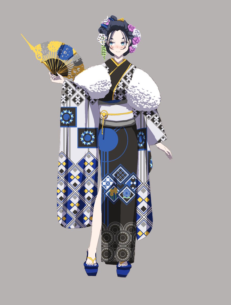 PirateKernel's tweet image. im probably late but oh well. here is my guess for Kronii's new year outfit  #Kroniilust #OKTK