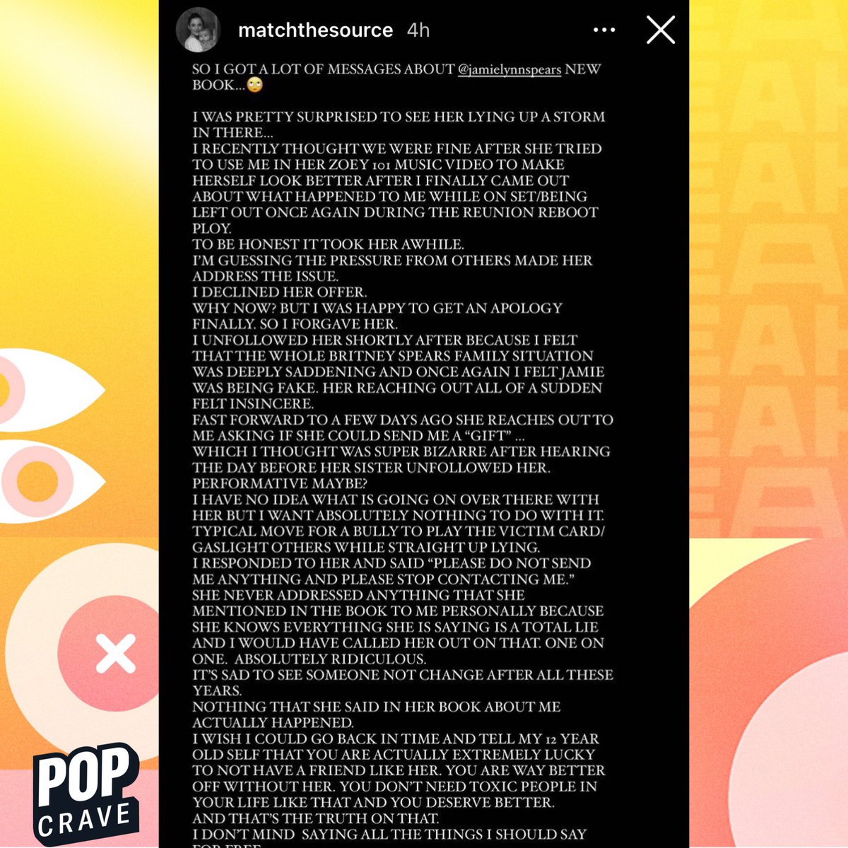 PopCrave's tweet photo. Jamie Lynn Spears called out by former #Zoey101 costar Alexa Nikolas for 'lying up a storm' in new book:

“Nothing that she said in her book about me actually happened.” https://t.co/fZSYHpg7ER