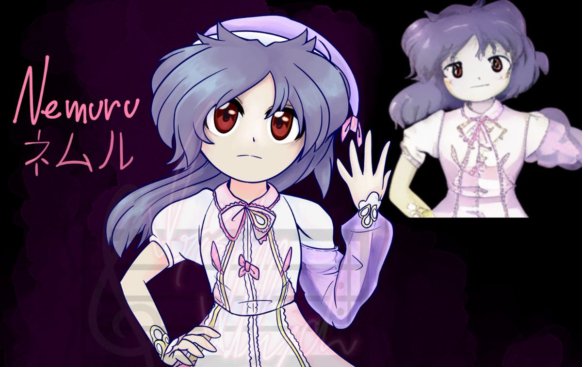 irisillych's tweet photo. finished! #aigeneratedtouhou 
i named her Nemuru
she's a ghost and has narcolepsy
she'll give you narcolepsy
she falls asleep alot, so she just wears comfy pajama-like clothes https://t.co/HtZLpcKxsr