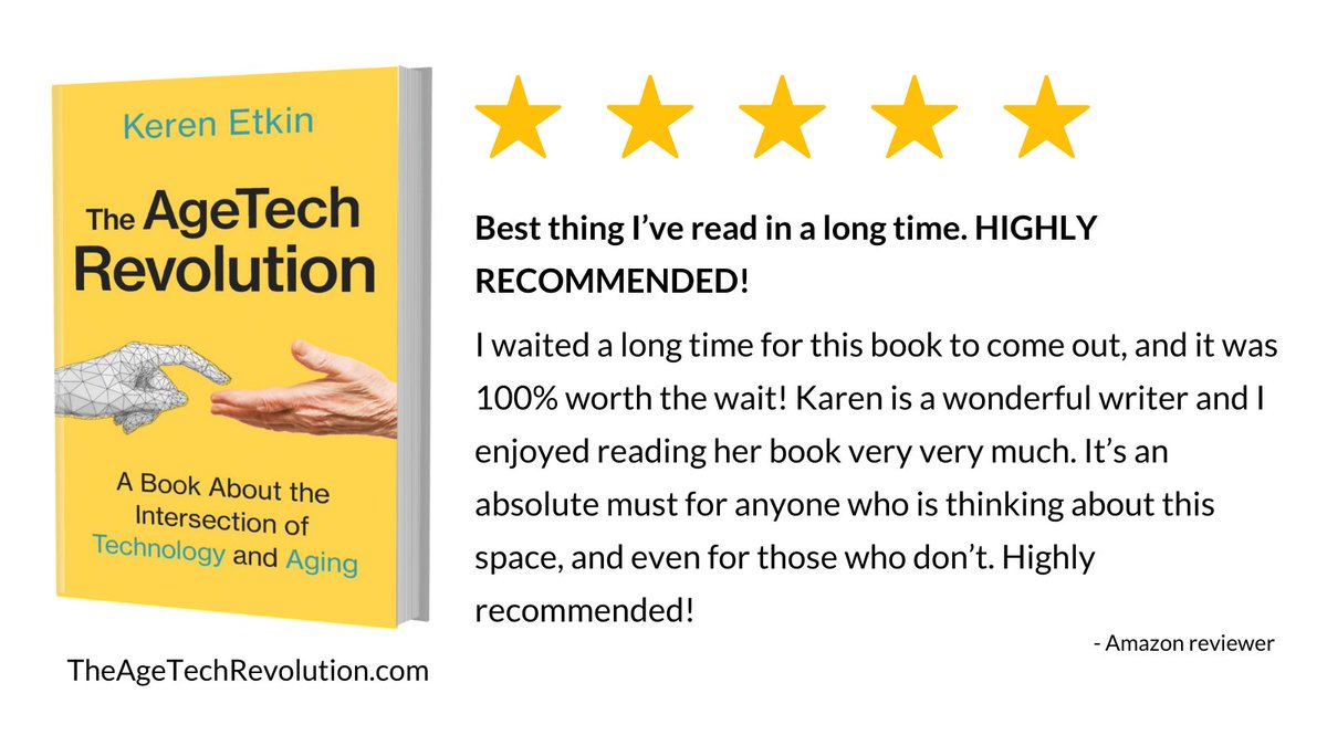 KerenEtkin's tweet image. The AgeTech Revolution book is now available on Amazon, click to buy &amp;gt;&amp;gt; amazon.com/AgeTech-Revolu…
#agetech #gerontech #aging #innovation
