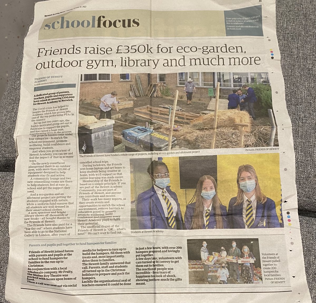 Yay! We are in the newspaper! We all pulled together to achieve amazing things for our school! Thank you <a href="/EDP24/">Eastern Daily Press</a> for covering our work. We are happy to have raised over £350k to support pupils at <a href="/HewettAcad/">Hewett Academy</a> #hewettkidscan <a href="/AndreaGeorgeSam/">A George-Samuels</a> <a href="/antonylittle/">Antony Little 🇺🇦 🇬🇧</a> <a href="/LAustinSci/">Lucy Austin</a>