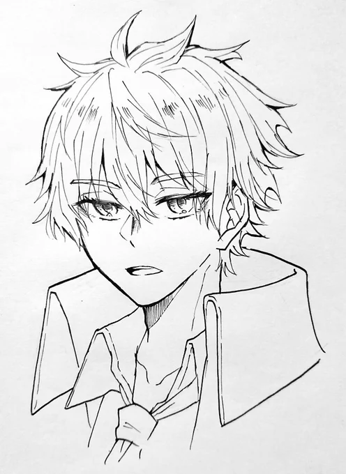 うろ覚えでサンソン描こうとしたけど、眉毛の太い漣ジュン出来上がった。 