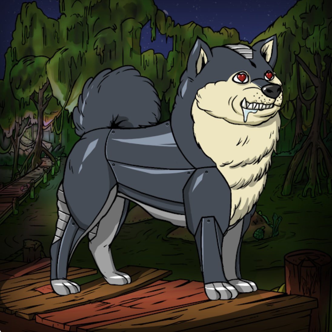 My dad asked me to buy him an NFT… so i bought him a #BAKC to go with my #MAYC <a href="/BoredApeYC/">Bored Ape Yacht Club 🍌</a> This guy is a menace.