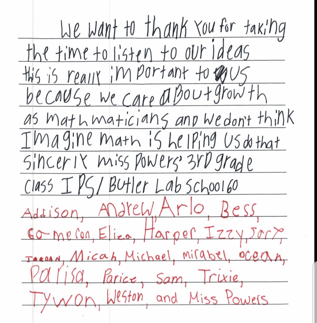 My students decided to take stand and share their opinion about Imagine Math with the leaders of IPS.

We've been blown away by the responses and support we've received from our school community and the district leaders!

So proud of these advocates ❤

drive.google.com/file/d/17th5zb…