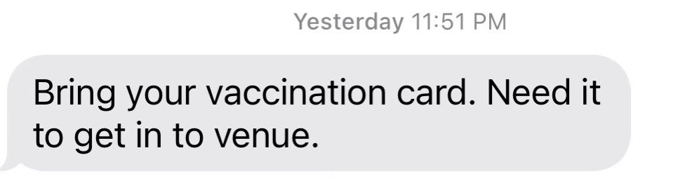 Yolo304741's tweet photo. I can’t believe this is America. 
I will NEVER have a vaccination card. GF yourself. ✌🏼 https://t.co/bi76z72K85